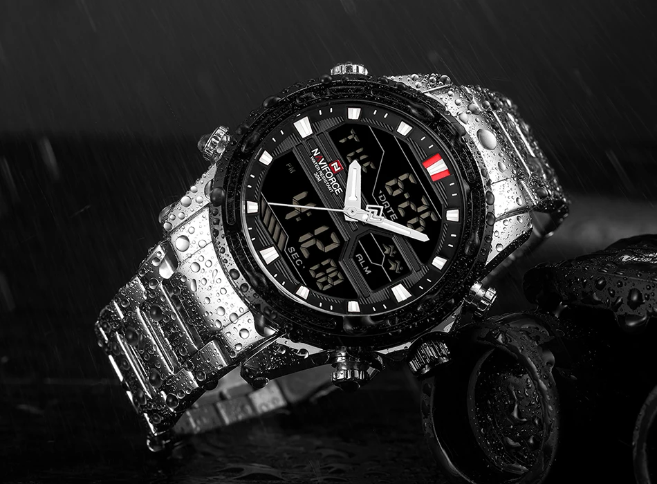 New NAVIFORCE Mens Analog Watch Luxury Fashion Sport Waterproof Quartz Wristwatch All-Steel Male Watches Clock Relogio Masculino -