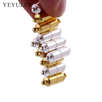 

Botique 10pair Gold Silver Color Beads Material Cylindrical Magnetic Clasp Jewelry Clasp Connector 13 * 6 mm