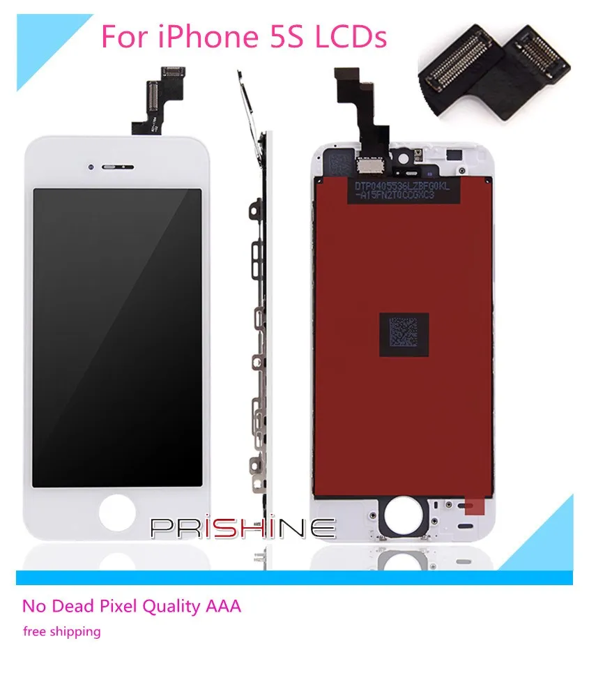 For iPhone 5S LCD 10 PCS LOT None Spot AAA Full Assembly with Screen Replacement Lens