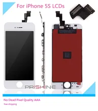 For iPhone 5S LCD 10 PCS LOT None Spot AAA Full Assembly with Screen Replacement Lens