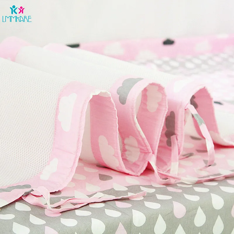 

2Pcs*120cm Breathable Baby Mesh Printed Crib Bumper Liner from Getting Stuck Between Crib Slat for Newborn Safety