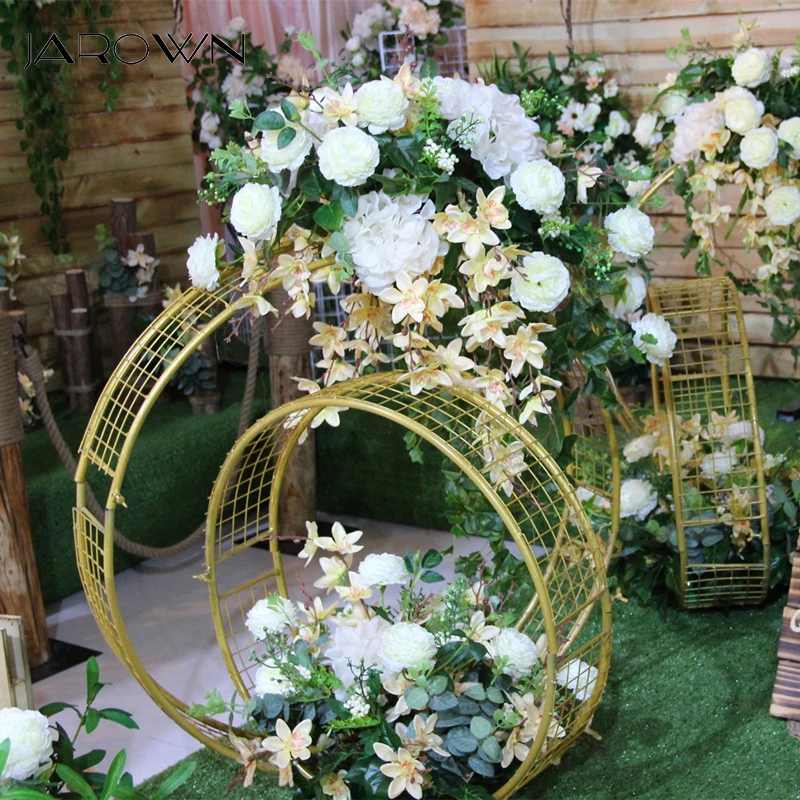

JAROWN New Iron Concentric Round Wedding Outdoor DIY Flower Arrangement Decoration Photography Props Home Party Event Decoration