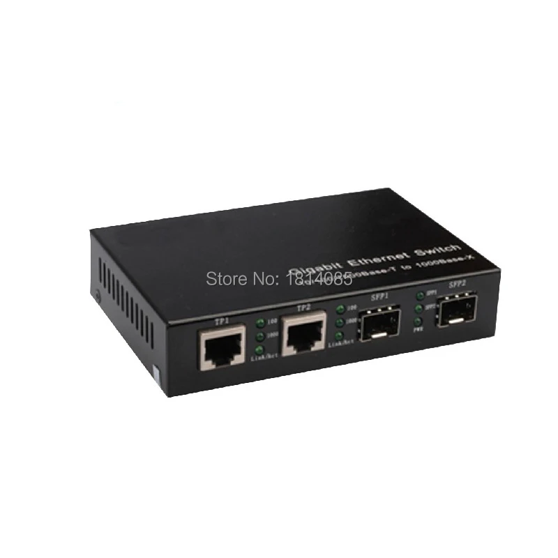 

Free shipping 10/100/1000M 2-TX + 2-FX(SFP) Port Ethernet Optical Fiber Switch without SFP module