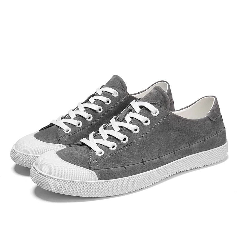 Brand Sneakers Genuine Leather Men Casual Shoes Slip on Breathable Soft Autumn Flats Shoes Simple Style Fashion