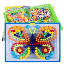 Пазл Ранний Образовательный Diy волшебный вкладыш 296 зерна гриб вставки для ногтей детские игрушки умная Головоломка для ногтей