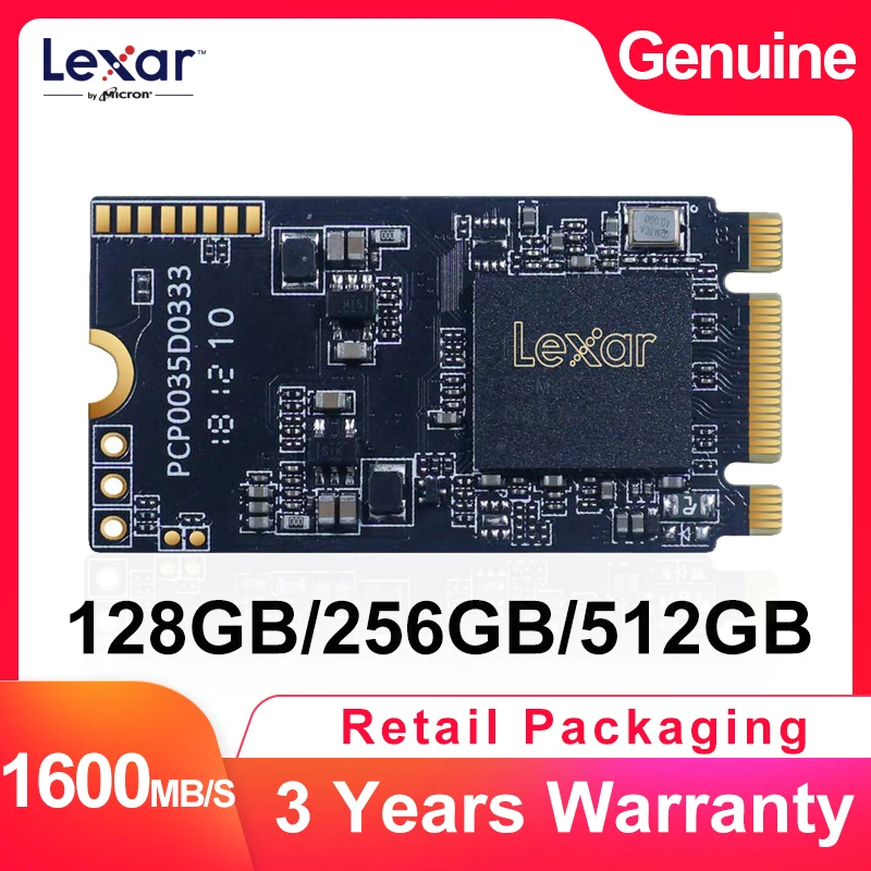 Внутренний твердотельный накопитель Lexar LNM520 3D NAND SSD 128 ГБ 2560 512 M.2 2242 NVMe PCIe Gen3x2
