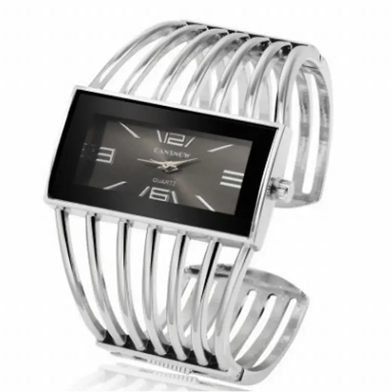 

Mdnen Women Men Square Big Bracelet Stainless Steel Watch Lady Simple Waterproof Wristwatch Quartz Movement Montres Femme