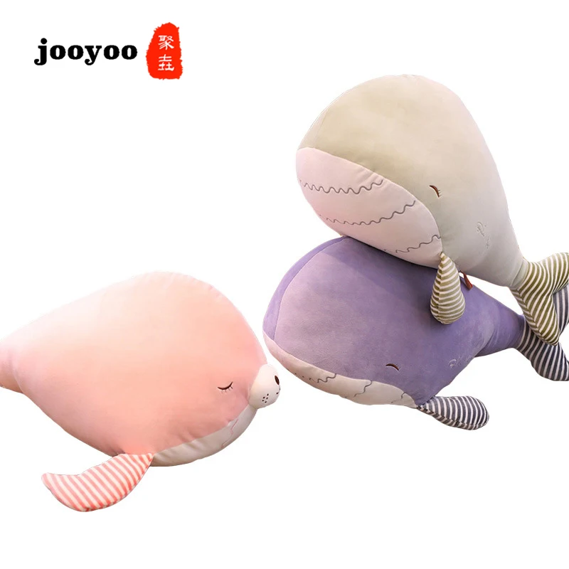 Creative Cute Soft Ocean Animal Doll Whale Sea Lion Pillow Plush Toy Sleeping Large Pillow Baby Playmate Gifts Children jooyoo Creative Cute Soft Ocean Animal Doll Whale Sea Lion Pillow Plush Toy Sleeping Large Pillow Baby Playmate Gifts Children jooyoo