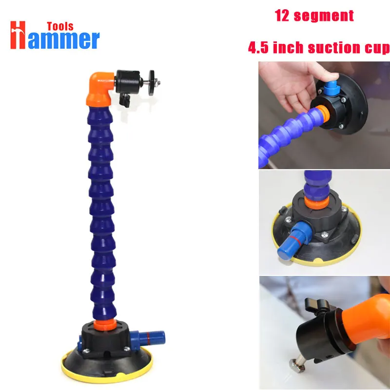 

4.5inch Heavy Duty Hand Pump Suction Cup with flexible gooseneck pipe and 360 Swivel Ball Head tripod's head for PDR LED lamp