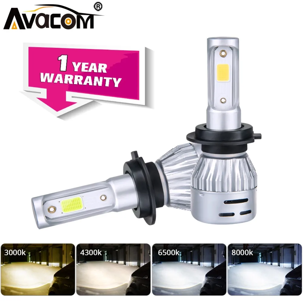 

Avacom 2 Pieces H4 HS1 LED Headlight For Motorcycle Scooter 12V 3000K 6500K 8000K 72W 8000Lm Accesorios Para Moto Super Bright