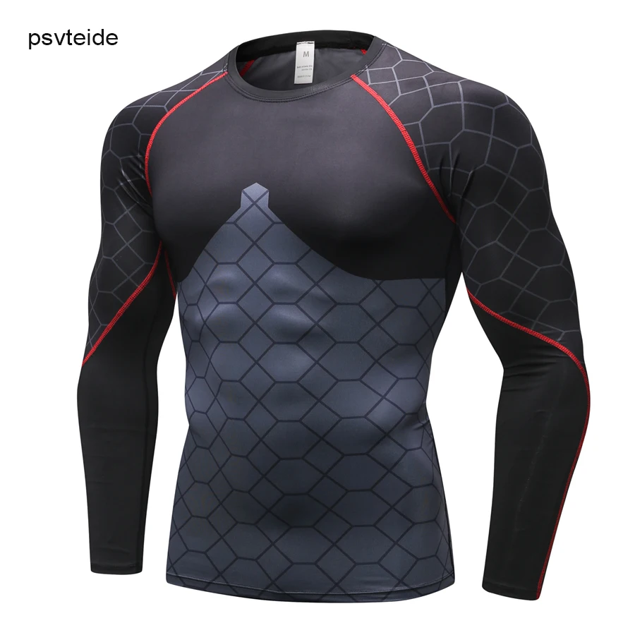 Мужская спортивная рубашка psvteide Rashguard Спортивная футболка для бега тренировок