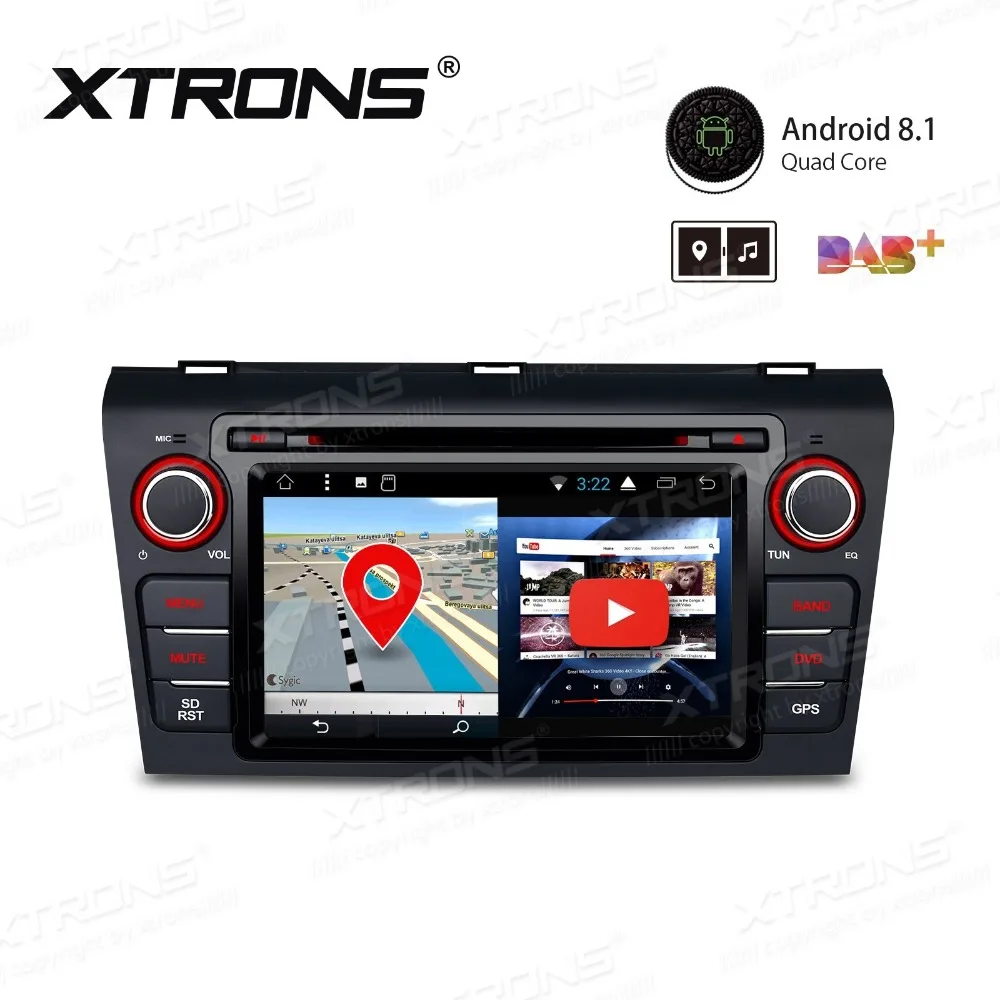 Discount 7" Android 8.1 Oreo OS Car DVD Multimedia Navigation GPS Radio for Mazda 3 2004-2009 with Split Screen Function Support 2