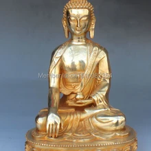 1" Тибет Буддизм Храм Бронзовый Свинка Шакьямуни Татхагата Будда Шакьямуни Статуя
