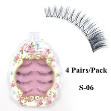 Высокое качество 4 пары хвост Толстые Накладные ресницы 3D мягкие ресницы Лот ежедневный макияж Черные ресницы