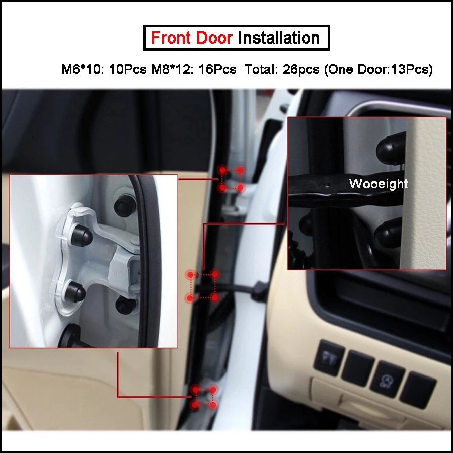 Wooeight 10Pcs M8 M10 Plastic Black Bolt Nut Dome Protection Caps Covers Exposed Hexagon Door Protective Cap For Most Cars (8)