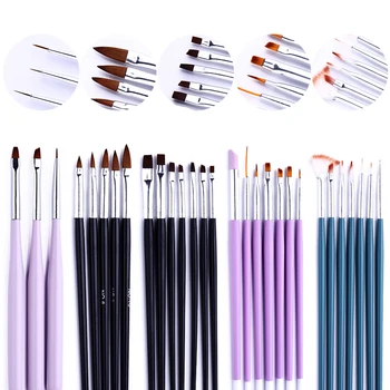 

UV Gel Polish Nail Brush Set For Manicures Tool Liner Nail Art Brushes Painting Drawing Pen Brush Carving Acrylic Brushes Kits