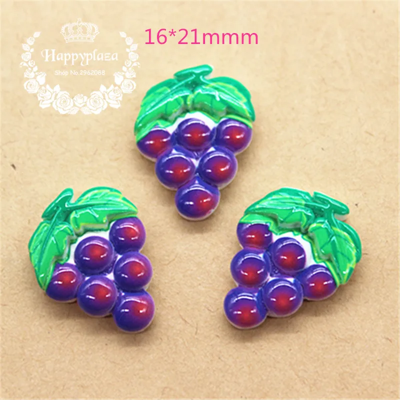 

20pcs Kawaii Simulation Fruit Grape Resin Flatback Cabochon Food Art Supply Decoration Charm Craft DIY,16*21mm