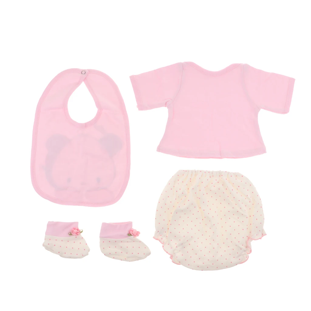 Милые рубашки с коротким рукавом носки костюм на лямках для 22-23 дюймов для новорожденных, для девочек куклы одежда аксессуары