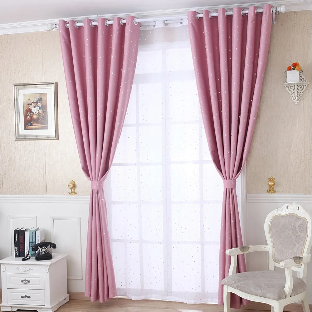 Tinggi Shading Blackout Tirai Kamar Tidur Anak Anak Desain Bintang Tinggi Shading Blackout Tirai Kamar Tidur Anak Anak Desain Bintang