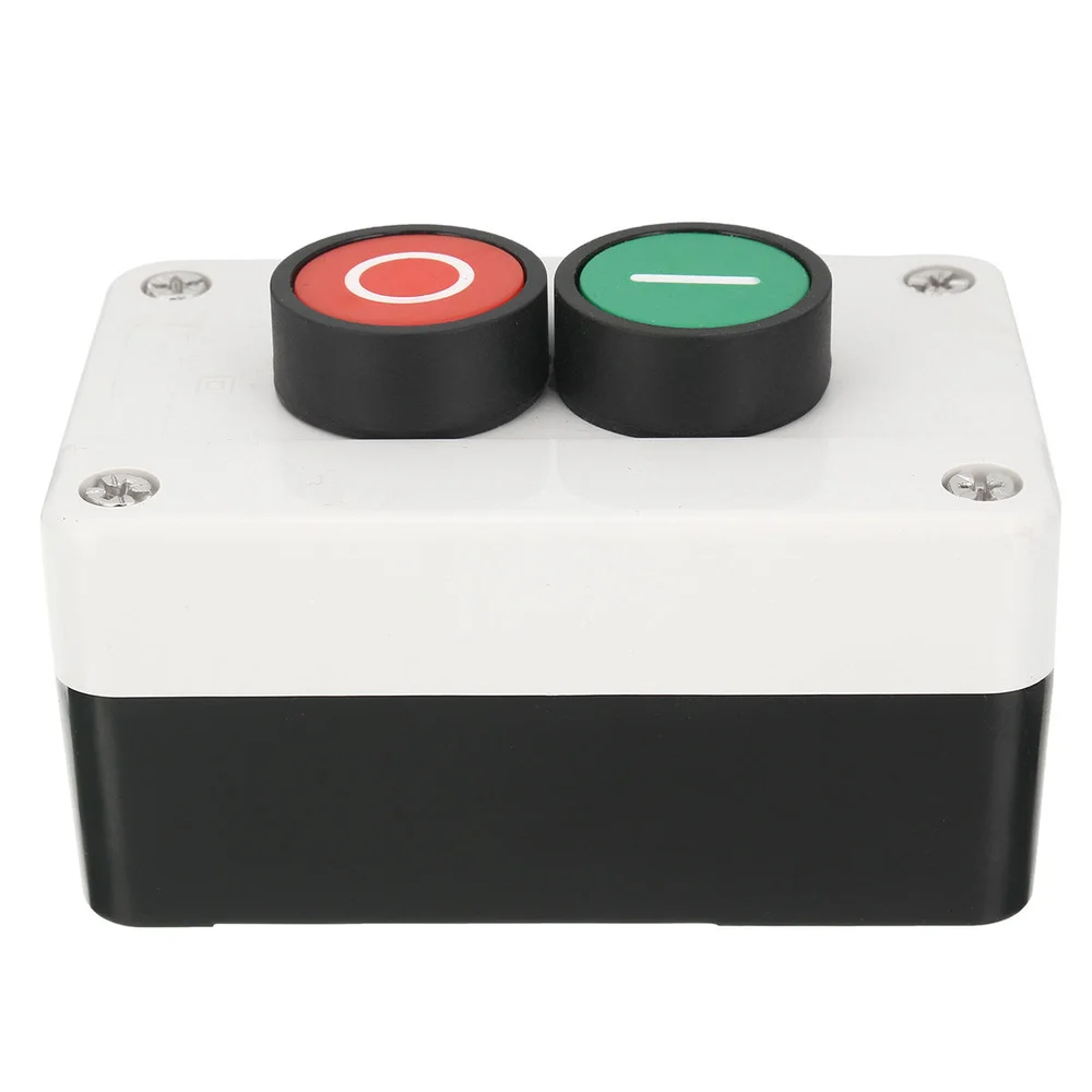 

1pc 1NO+1NC Rectangle Push Button Station Switch Remote Start Stop Motor Solenoid IP55 Button Box 10A-440V Mayitr