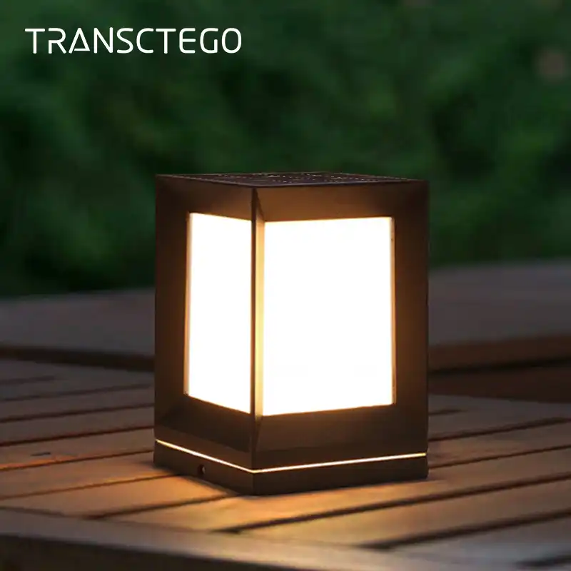 Outdoor Solar Post Light Waterproof Square Pillar Led Lamp Waterproof Square Pillar Led Solar Lamp