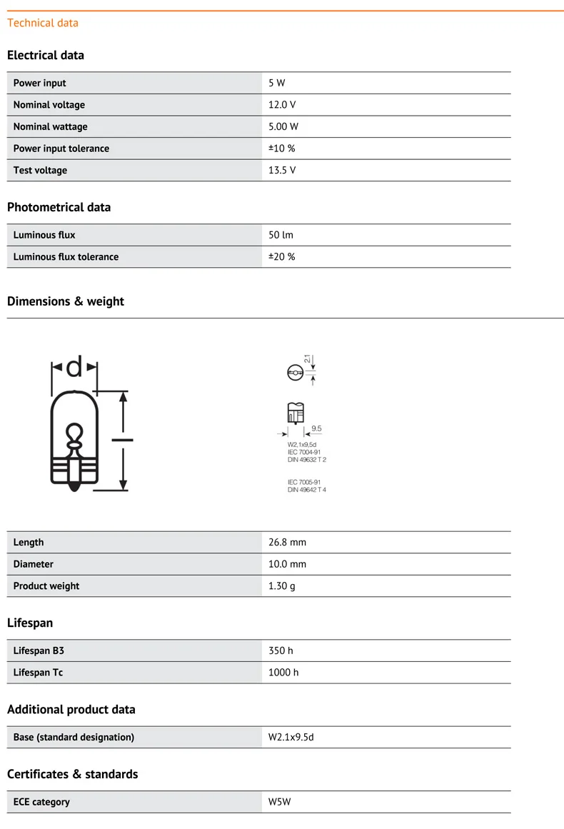 10 шт. OSRAM T10 2825 холодный синий 12 В 5 Вт W2.1x9.5d W5W 4000K синий белый свет Интерьер Свет Поворотная сигнальная лампа OEM автомобильная лампа 2825CB