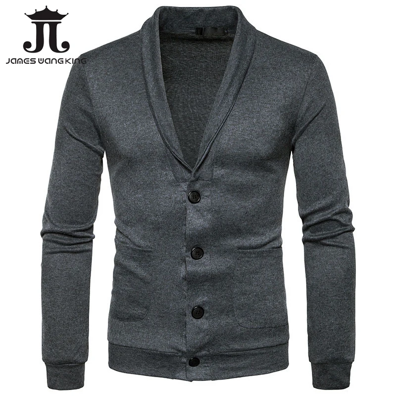 Cardigan Men Wool Full Sweater Casual Slim Sweatercoat