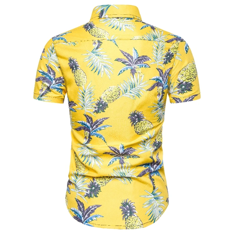 Мужская гавайская рубашка мужской повседневное camisa masculina Печатных Пляжные рубашки короткий рукав брендовая одежда Бесплатная доставка
