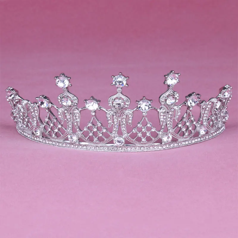 Bridal Tiaras Crowns Headband Crystal Rhinestone Pageant Bride Hair Accessories Pearl Wedding Crown (5)