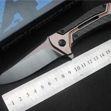 Miker zt0801cf шарикоподшипник складной Ножи D2 Титан углерода Волокно Кемпинг Охота выживания Кухонные ножи Открытый EDC инструмент