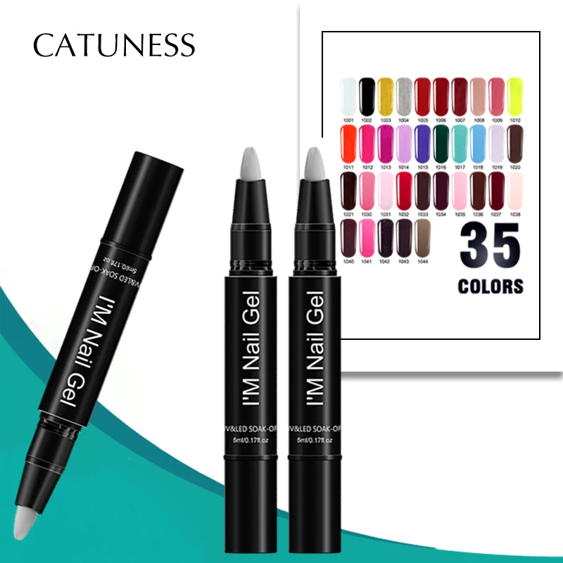 

CATUNESS Pure UV Gel 35colors Pen Brush Enamel Semi Permanent Soak High Quality Manicure for Nails Shining Gel Nail Varnishies