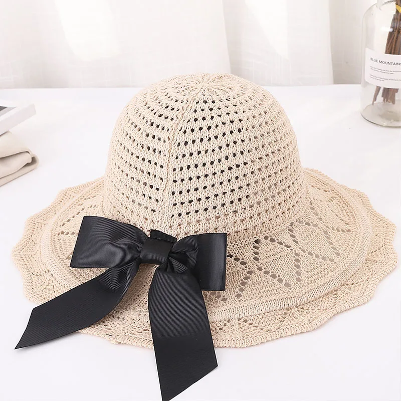 beige Повседневные однотонные хлопковые открытые пляжные шляпы с бантиком женские летние женские кепки для взрослых повседневные розовые летние солнцезащитные шапки для женщин - Цвет: beige