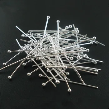 

500Pcs Silver Plated Handmade Round Ball Head Pins DIY Crafts Jewelry Making Thick 0.7mm, 30mm/45mm