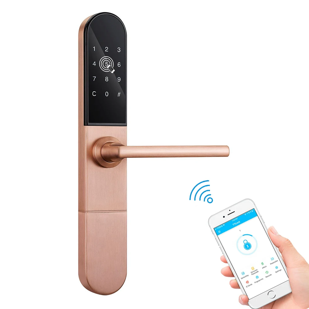 Bluetooth TTlock приложение умный дверной замок RFID цифровой ключ кода для раздвижной стеклянной двери