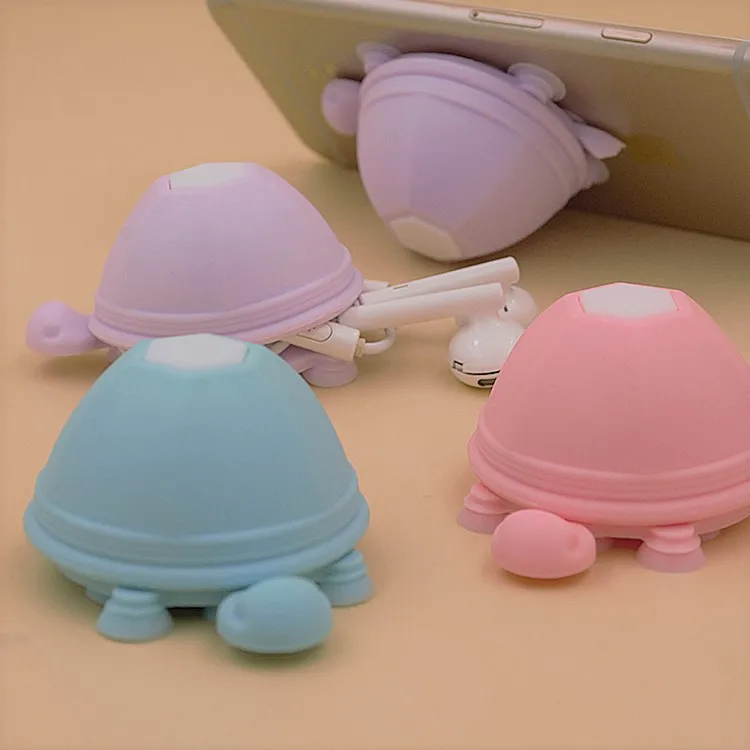 Cute Tortoise Silicone Cell Phone Stand Holder Cable Earphone Bracket Smartphone Desk stand Grip Socket Mount Lazy Stent (4)