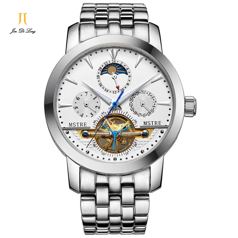 Brand Classic Fashion Business Casual Watch Men s Automatic Self wind Wrist Watches Tourbillon Moon Phase