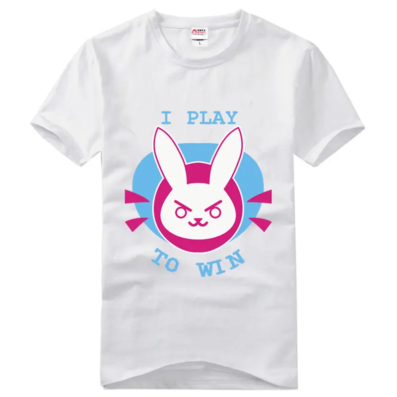 Футболка для косплея аниме игры приталенный Повседневный Топ с 3D принтом OW D.VA