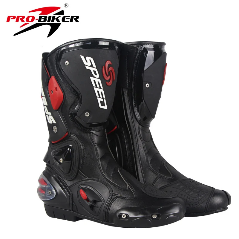 

New Microfiber Leather men Motorcycle Racing Boots male Motocross Riding Shoes boots man Moto botas Chuteiras