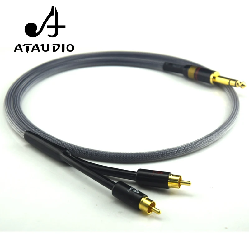Аудиокабель ATAUDIO Hi Fi 6 35 мм 2RCA стерео 5 мм|audio cable|2rca cable2rca 2rca |