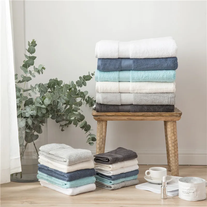 

Color Embroidery Towel Cotton Towel Set Bathtowel+Facetowel+Handtowel 3pcs/Set Soft Bath Face Towel Handtowel Bathroom Towel Set