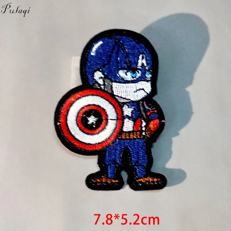 Pulaqi нашивки Marvel нашивки Мстители вышитые нашивки для одежды наклейки железная одежда нашивки Parche Marvel Аппликация в полоску F - Цвет: CZ-PE4184CT