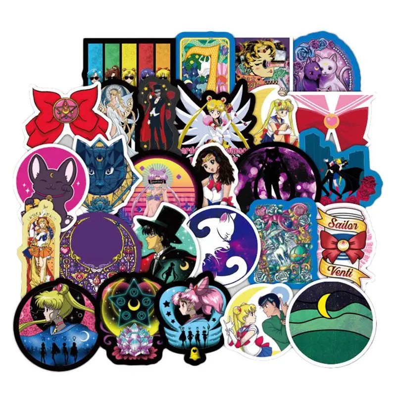 

50pcs/set Anime Sailor Moon Sticker Paster Cartoon Scrapbook Craft Decor Cosplay Costumes Prop Accessories