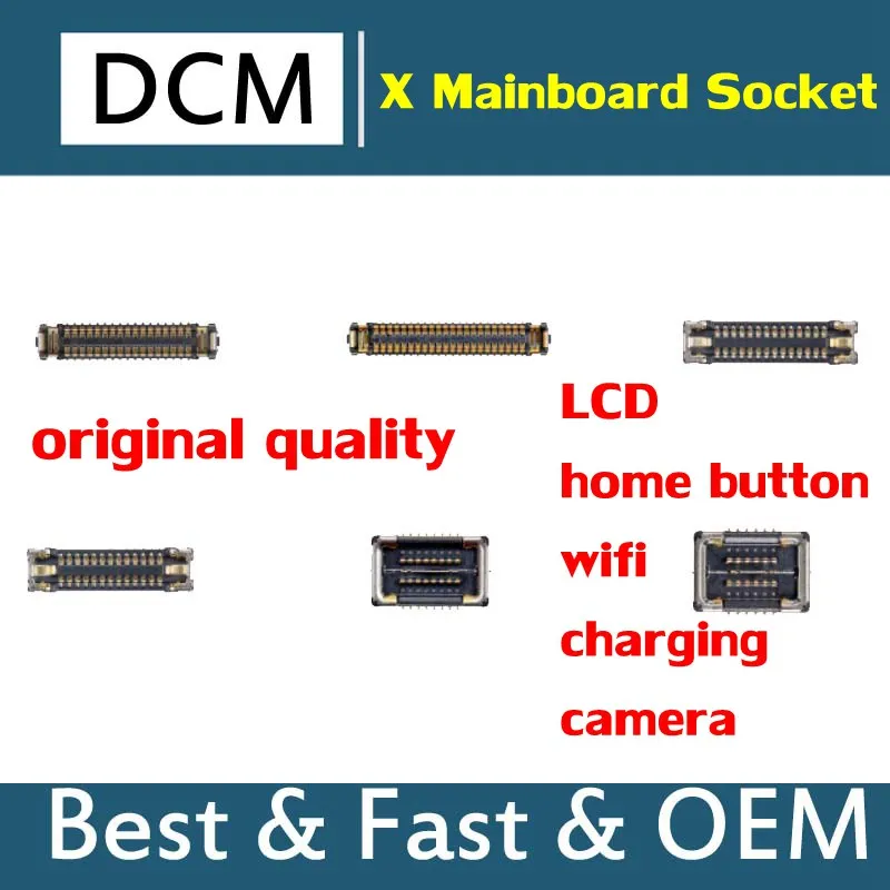 DCM for iPhone X Rear Camera /Antenna /WLAN WiFi Antenna /LCD Screen Digitizer /Charging /Home Button Motherboard Socket 10PCS