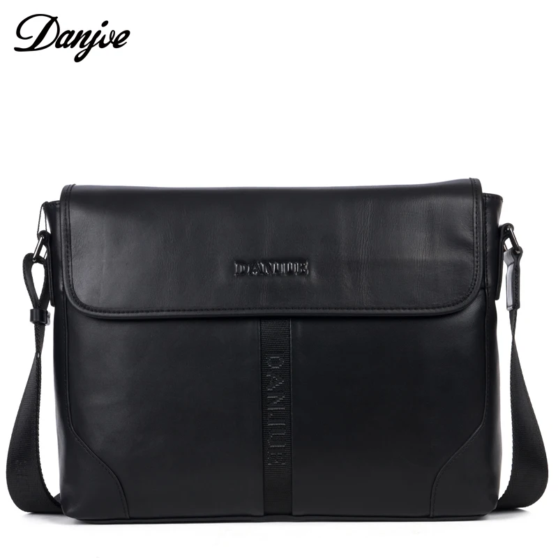 

DANJUE Genuine Leather Men Bags Black Brown Satchels Designer Business Shoulder Bag Fashion Messenger Crossbody Bag With Cover