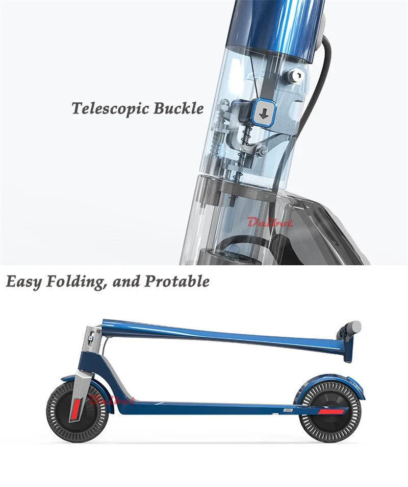 Daibot Foldable Kick Scooter Two Wheel Electric Scooters Double Drive LCD Display 7.5 Inch Portable Electric Scooter For Adult (4)