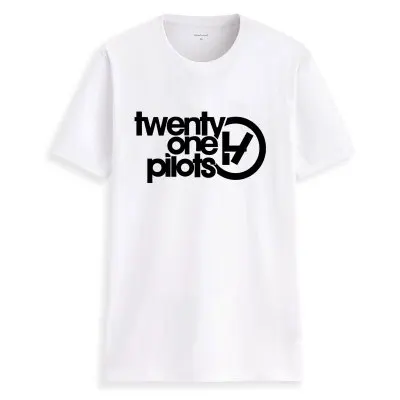 Белый Большой размер 3XL летний топ TWENTY ONE PILOTS с буквенным принтом женская хлопковая футболка белый розовый футболка tumblr Панк Леди Харадзюку футболки - Цвет: Белый