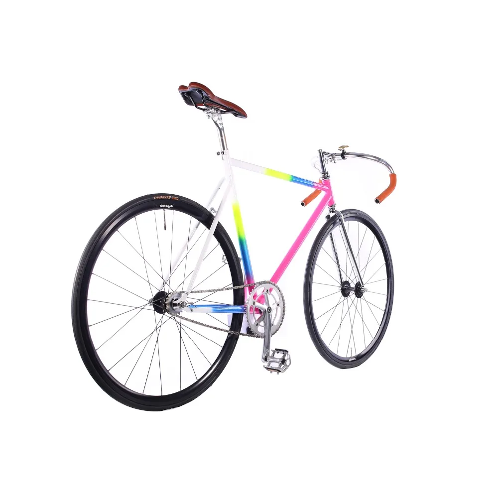 Fixie bike 54 см 56 см 58 см трек Односкоростной велосипед fixie Bike 700C винтажный дорожный велосипед хромированная молибденовая стальная рама для велосипеда