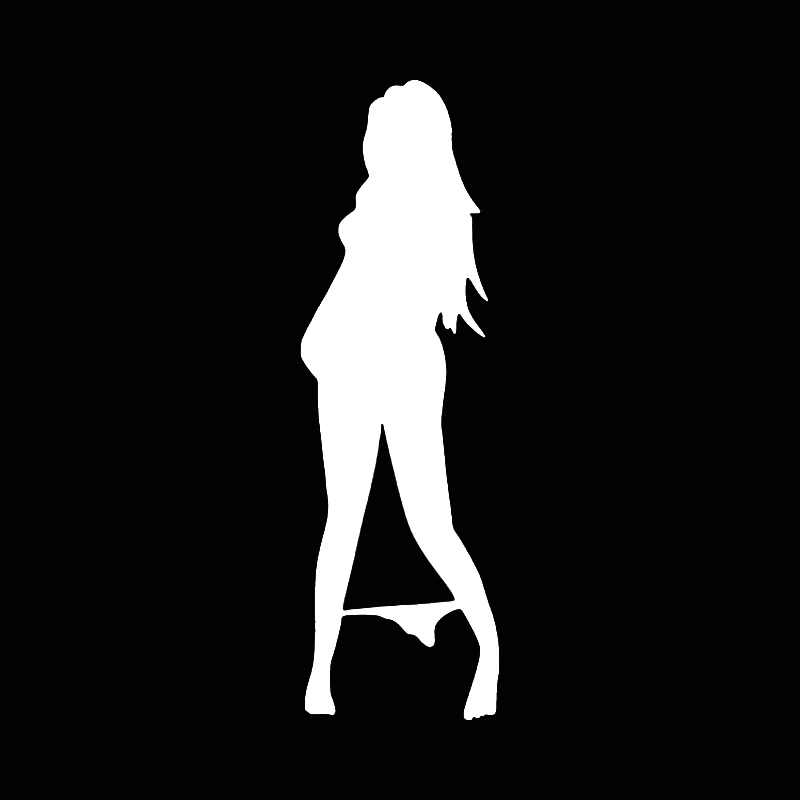Car Sticker Vinyl Automobile Funny Beautiful Sexy Woman In Bikini Decorative Wall Stickers Cartoon Stickers BlackSilverLaser (3)