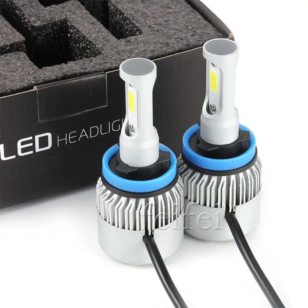 2 шт. S2 H4 H7 H11 H1 9005 9006 H3 H8 COB светодиодный Del Faro 72 Вт/пара 8000лм/Пара Авто Fari Lampadina делла