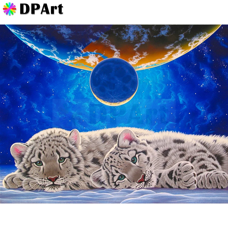 

Diamond Painting Full Square/Round Two Lovely Little White Tigers 5D Daimond Painting Embroidery Cross Stitch Rhinestone L107